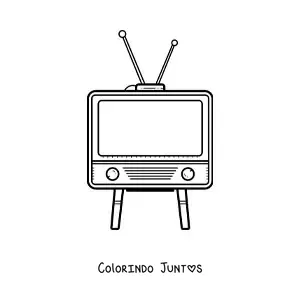 Desenho para colorir de uma televisao de antigamente