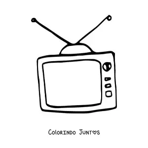 Desenho para colorir de uma televisao de tela quadrada