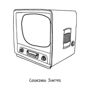 Desenho para colorir de uma televisao vintage