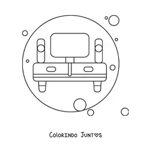 Desenho para colorir de um movel com televisao