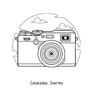 Desenho para colorir de uma camera fotografica
