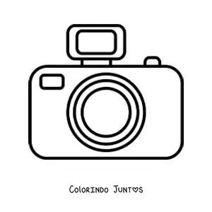 Desenho para colorir de uma camera com flash