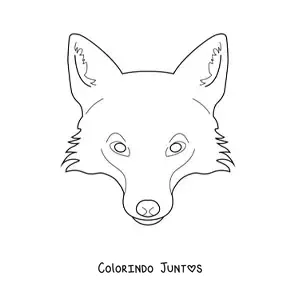 Desenho para colorir do rosto de uma raposa selvagem