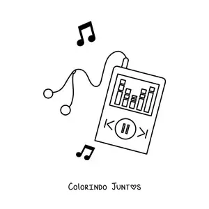Desenho para colorir de um tocador de musica