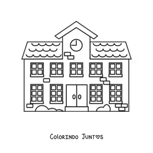 Desenho para colorir de uma escola primaria bonita