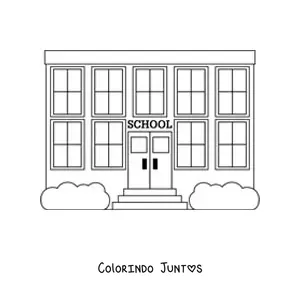 Desenho para colorir de um colegio