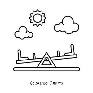 Desenho para colorir de uma gangorra do parquinho infantil