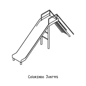 Desenho para colorir de um escorregador visto de cima