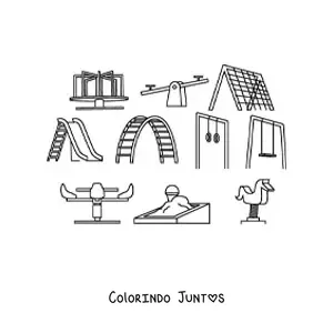 Desenho para colorir de um parque para crianças