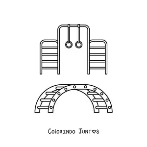 Desenho para colorir de um parquinho infantil