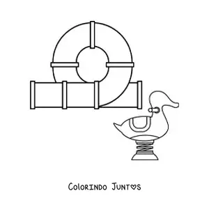 Desenho para colorir dos brinquedos de um parquinho infantil