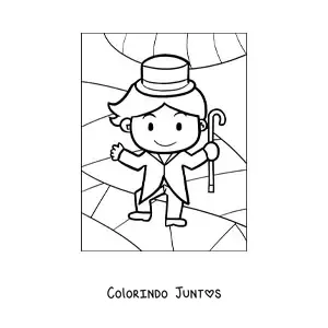 Desenho para colorir de um mágico