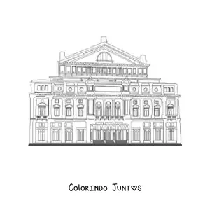 Desenho para colorir do edifício do Teatro Colón de Buenos Aires