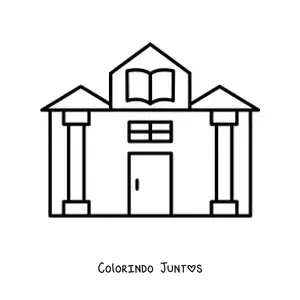Desenho para colorir de uma biblioteca simples