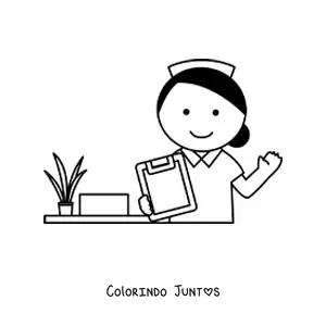 Desenho para colorir de uma enfermeira do hospital