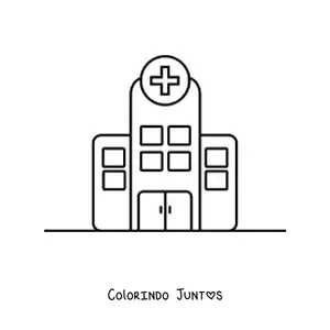 Desenho para colorir de um hospital pequeno