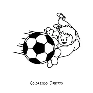 Desenho para colorir de um goleiro agarrando a bola com as mãos