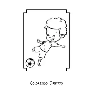 Desenho para colorir de um jogador de futebol kawaii