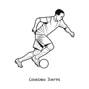 Desenho para colorir de um jogador de futebol profissional