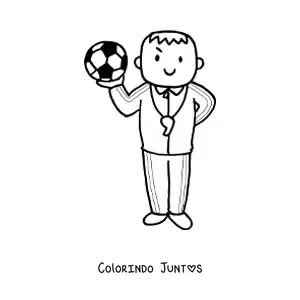 Desenho para colorir de um treinador de futebol