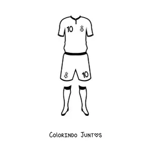 Desenho para colorir de um uniforme de futebol