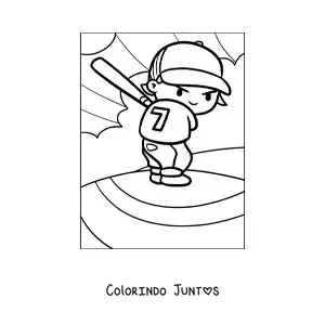Desenho para colorir de um rebatedor de beisebol