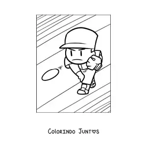 Desenho para colorir de um arremessador de beisebol