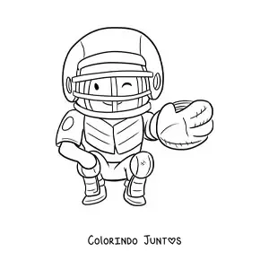 Desenho para colorir de um catcher kawaii