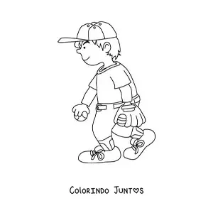 Desenho para colorir de um desenho de um jogador de beisebol