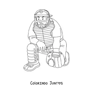 Desenho para colorir de um catcher