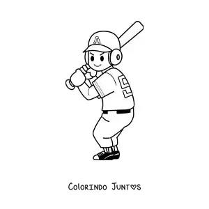 Desenho para colorir de um jogador de beisebol