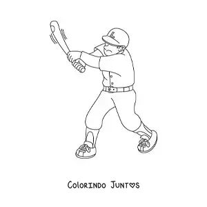 Desenho para colorir de um jogador rebatendo