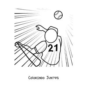 Desenho para colorir de um jogador rebatendo a bola