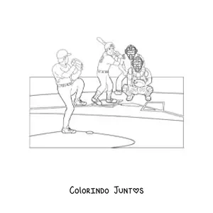 Desenho para colorir de um jogo de beisebol