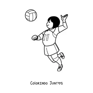 Desenho para colorir de uma cortada de vôlei