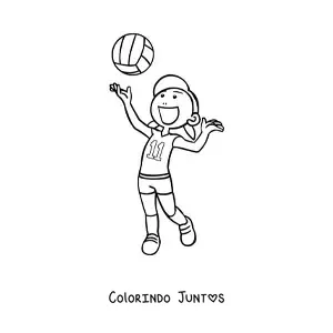 Desenho para colorir de um saque de vôlei