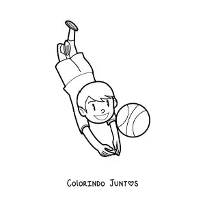 Desenho para colorir de um menino jogando vôlei