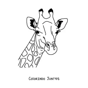 Desenho para colorir do rosto de uma girafa selvagem