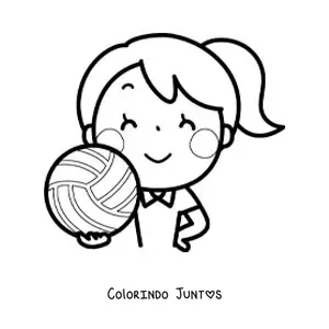 Desenho para colorir de uma jogadora de vôlei feminino
