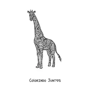 Desenho para colorir de uma mandala em formato de girafa