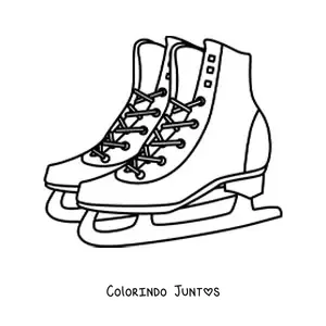 Desenho para colorir de um par de patins de gelo