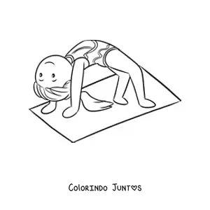 Desenho para colorir de uma ginasta no tablado