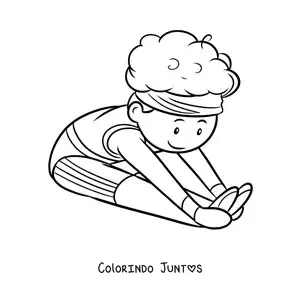 Desenho para colorir de um menino ginasta
