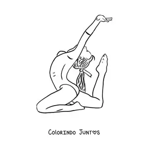 Desenho para colorir de uma garota fazendo ginástica artística