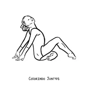 Desenho para colorir de uma mulher fazendo ginástica artística