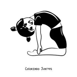 Desenho para colorir de uma menina fazendo uma pose de ginástica artística