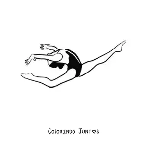 Desenho para colorir de uma ginasta saltando
