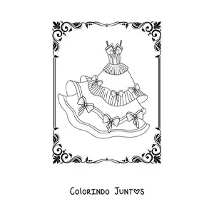 Desenho para colorir de um vestido de princesa