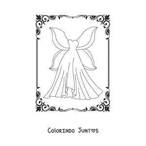 Desenho para colorir de um vestido de fada