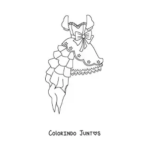 Desenho para colorir de um vestido curto bonito